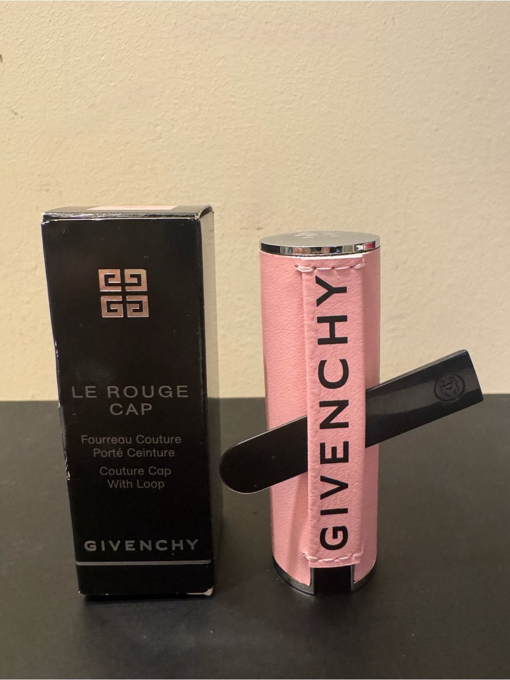 BNIB Givenchy Le Rouge Couture Cap With Loop #62 Porté Ceinture Pink Leather